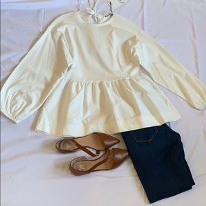 NWT  ZARA White flare top